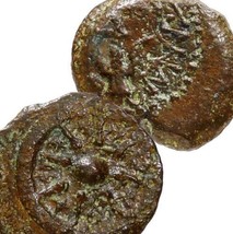 WIDOWS Mite temp. JESUS Christ in Bible Mark Luke Widow&#39;s XF Jerusalem mint Coin - £119.47 GBP