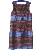 Chetta B Damask Shimmery Sheath Dress Size 14 Back Slit Lined Multicolor... - £15.88 GBP