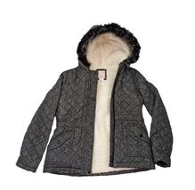 Girls SO Sherpa Fleece Lined Coat/ Jacket Size 14/16 Fur Trimmed Mint Co... - $306.70 MXN