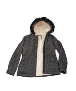 Girls SO Sherpa Fleece Lined Coat/ Jacket Size 14/16 Fur Trimmed Mint Co... - $23.39 CAD
