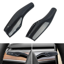 Blue Carbon Fiber Steering Wheel Paddle Shift Trim Cover For Tesla Model 3 / Y - £49.49 GBP