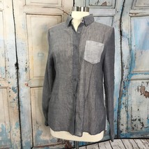 Cecico Womens Hi Low Gray Striped Button Up Blouse Size Large L NEW - £13.69 GBP