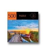Docked Boat Jigsaw Puzzle 500 Piece with Sunset 28&quot; x 20&quot; Durable Fit Pi... - £17.12 GBP