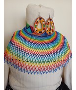 Handmade seed beaded necklace and earrings set, statement necklace set, ... - $156.32 CAD