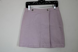 J Crew 26 Purple Garment Dyed Denim Simple Wrap Skirt L7790 - £17.82 GBP
