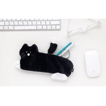 Little Paper Cat Kitty Pencil Pen Case Pouch Korean Character Design (Black) image 2