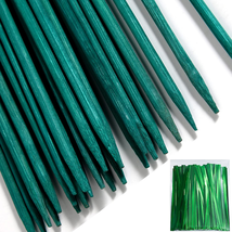 50 PCS 18" Plant Sticks Support,Green Bamboo Sticks,Garden Wood Plant St... - $9.96