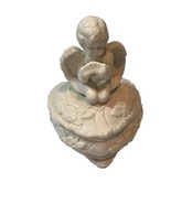 Traditional Victorian Bisque Cherub Angel Heart-Shaped Trinket Box 4 1/2... - $12.19
