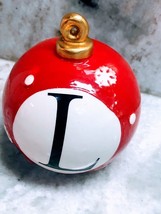 Ship N 24 Hours. New-Christmas Ceramic Monogrammed Ornament 3.5x3x3”. “Letter L” - £39.90 GBP