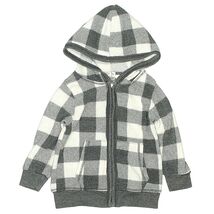 Cozii USA Baby/Toddler Gray &amp; White Plaid Zip-Up Hoodie Sweatshirt 12M/1... - €18,10 EUR