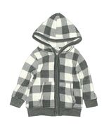 Cozii USA Baby/Toddler Gray &amp; White Plaid Zip-Up Hoodie Sweatshirt 12M/1... - $21.12