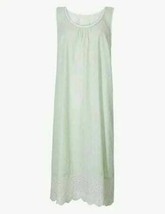 Ladies/women&#39;s Ex M&amp;S Green Pure cotton lace trim pyjama grown Size 6 - £20.37 GBP