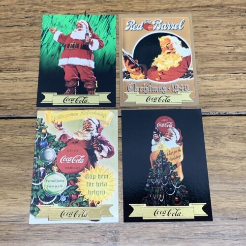 Primary image for Coca Cola Coke Collect A Card Series 3 Santa S Foil Stamp Lot Of 4 CV JD