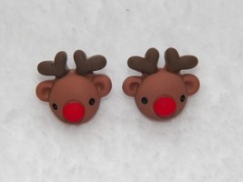 Xmas In July!! Rudolf The Reindeer Earrings 3/4&quot; 3D Reduced!! - £6.15 GBP