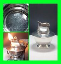 Vintage Sterling Silver Fisher Base w/ Evans Petrol Table Lighter Working Cond.  - £136.32 GBP