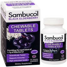 Sambucol Black Elderberry Chewable Tablets, 30 Count.. - £20.89 GBP