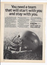 80&#39;s Exxon Gasoline Print Ad Automobile Football 8.5&quot; x 11&quot; - £14.68 GBP