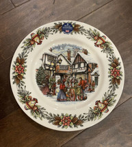 Royal Stafford Set Of 2 Winter Christmas Scene Village 11" Dinner Plates - $42.97