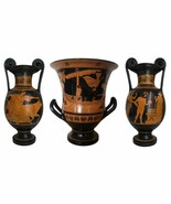 Set of 3 famous Ancient Greek Vases Pottery Vase Pottery reproductions r... - $675.47 CAD
