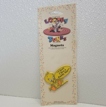 Vintage 1992 Looney Tunes 1.75&quot; Tweety Tawt I Taw A Puddy Tat Soft-Flex Magnet - £9.06 GBP