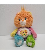 Care Bears Work of Heart Bear Plush 12&quot; Stuffed Animal 2005 Colorful Floppy - £38.75 GBP