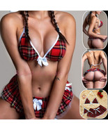 Sexy Lingerie School Girl Sleepwear Dress Nightwear Underwear Babydoll W... - $263.68 MXN