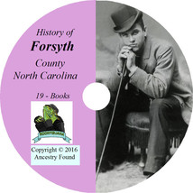 FORSYTH County North Carolina NC - History Genealogy Winston  -19 Books CD DVD - £5.40 GBP