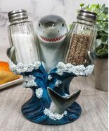Marine Ocean Apex Predator Great White Shark Salt And Pepper Shakers Hol... - €21,44 EUR