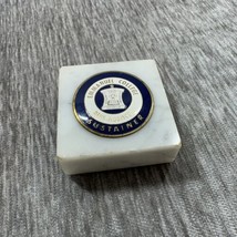 Vintage Emmanuel College Sustainer Paperweight Marble Emblem School Seal... - $24.74