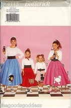 Butterick 4113 Girls Poodle Skirt 1950s Sock Hop Costume Record Pattern Uncut Ff - £6.01 GBP