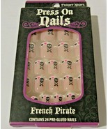 Fright Night Press On Nails &quot;French Pirate&quot; 1 pack of 24 Pre-Glued Nails - £8.32 GBP