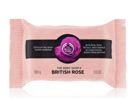 THE BODY SHOP British Rose Exfoliating Soap Bar Body Floral 3.5oz 100g NeW - $19.31