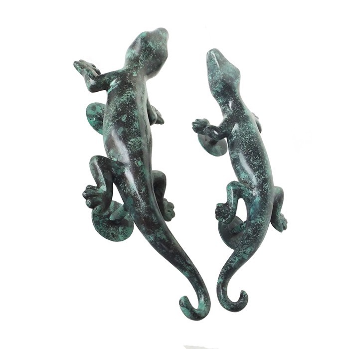 Gecko Brass Door Pull &amp; Knob 11&quot; Vintage Old Style Door Handle - $118.00+