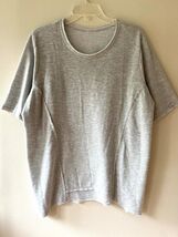 Unbranded Sz XL Gray Tunic Stretch Shirt Soft Raw Hems Boho Chic Crew Neck - €13,16 EUR