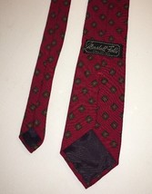 Marshall Field&#39;s Neck Tie Red &amp; Green Geometric Pattern Print - $24.25