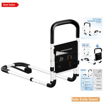 Adjustable Bed Rail for Elderly Support and Safety in Medium White - $81.13