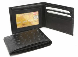 Bifold Genuine Cow Leather Octopus Skin Design Black Wallet - 2 card windows - £8.50 GBP