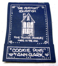 The Vermont Collection Cookie Pins by Ann Clark &quot;Angel Pin&quot; Pewter - £9.38 GBP