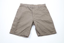 Vintage Carhartt Mens 40 Distressed Spell Out Flat Front Shorts Light Brown - £31.27 GBP