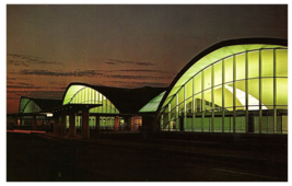 Unique night View of Lambert St Louis Municipal Airport Postcard - £7.87 GBP