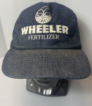 Vintage Made In USA Denim Blue SnapBack Hat Cap Wheeler Fertilizer - £14.40 GBP
