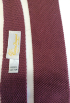Sock Tie Men&#39;s Square End Ribb Red Burgundy 100% Cotton 2” X 53” Skinny ... - $9.90
