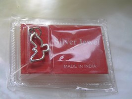 Estate Made in India Silver Jewel Peace Dove Flying Bird Outline Charm Pendant – - £6.73 GBP