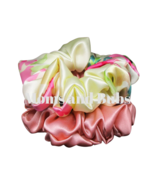 2x 100% Mulberry Silk Scrunchie Floral Ponytail Holder for Women New -06 - $17.74