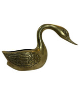 VTG MID-CENTURY CAST BRASS SWAN FIGURINE PLANTER PLANT HOLDER 9x5.5 NOST... - £15.72 GBP