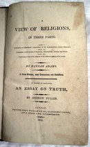HANNAH ADAMS c1805 View Of Religions &amp; Essay On Truth Tan Calf No Spine - £186.11 GBP