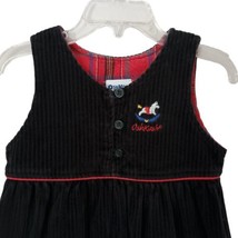Oshkosh Black Corduroy Dress Girls 4T Jumper Vintage USA Made Embroidered Horse - £15.50 GBP