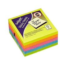 Snopake 11702 Sticky Note Cube (450 Sheets/Cube) - 76 x 76 mm, Neon/Assorted Col - $10.00