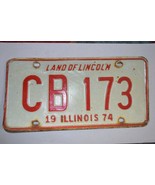 Illinois  1974  License Plates  metal PAIR  CB 173 - $205.89 MXN