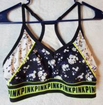 PINK Victoria&#39;s Secret Sports Bra Women Size Small Multi Floral Spaghett... - $7.49